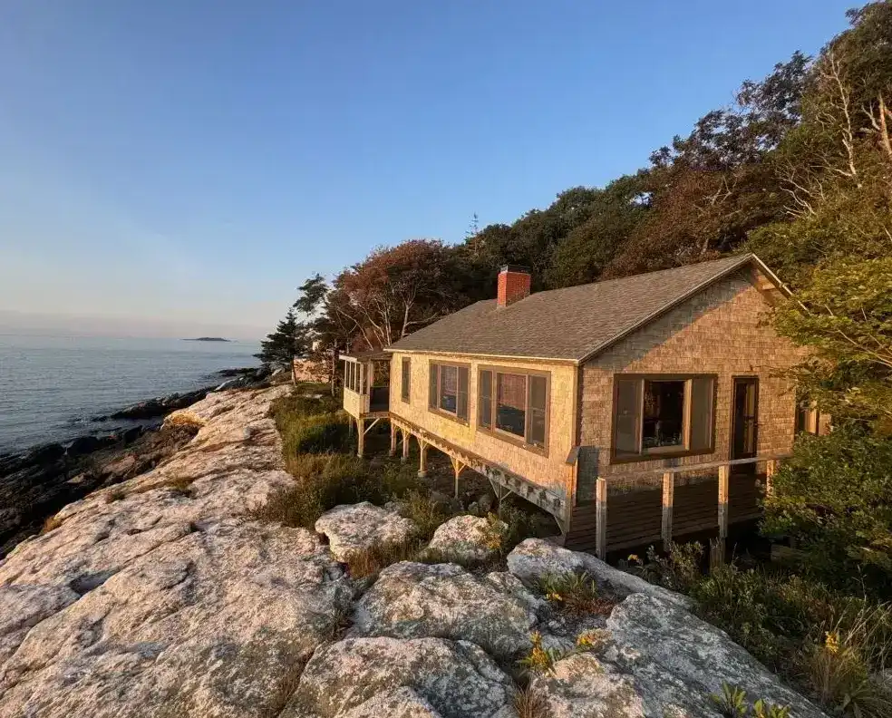 A home on the side of a lake